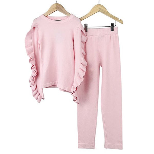 Pink Ruffle Frill Sleeve Co-ord Set 4-13 Years